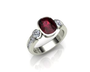 Ruby diamond white gold ring